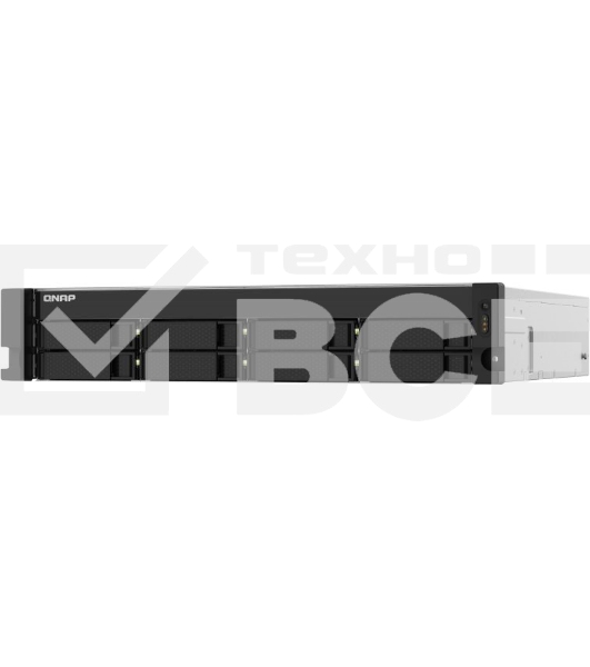 Сетевое хранилище без дисков SMB QNAP TS-832PXU-4G 8-Bay AL324 quad-core 1.7 GHz 2U rackmount NAS, 4GB DDR4 UDIMM RAM (max 1x16GB), SATA 6Gb/s, 2x 10GbE SFP+ LAN, 2x2.5 GbE LAN, 1x PCIe Gen2 x2 slot. W/o RAIL-B02