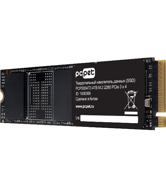 Накопитель SSD PC Pet PCI-E 3.0 x4 4Tb PCPS004T3 M.2 2280 OEM