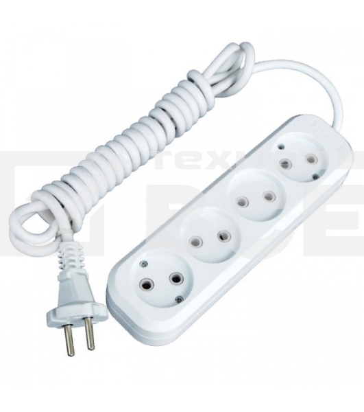 Удлинитель EKF UBA10-275-4-05 'Эксперт' 4 гнезда 5 метров 10А/2,2 кВт без заземления ПВС 2х0,75 EKF PROxima