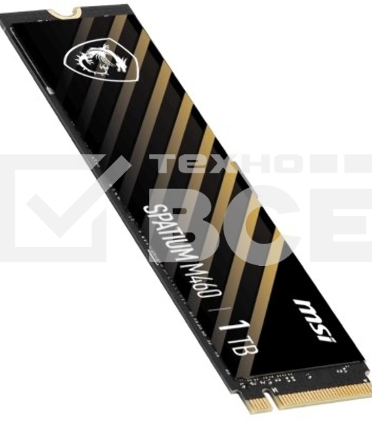 Накопитель SSD MSI SPATIUM M460, 1Tb, M.2 2280, PCIe 4.0 x4, NVMe, R/W 5000/4500
