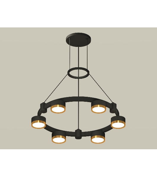 Светильник Ambrella light XR92051102/6 SBK/PYG черный песок/золото желтое полированное GX53 (A9205, C9232, N8124)