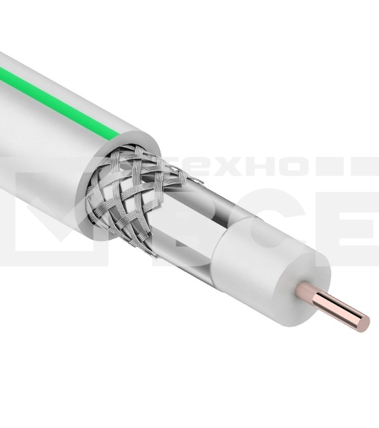 Кабель коаксиальный PROconnect SAT 703B, 75 Ом, CCS/Al/Al, 75%, бухта 50 м, белый
