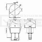 Выключатель клавишный круглый 250V 6А (3с) ON-OFF красный  с подсветкой  Rexant, фото4