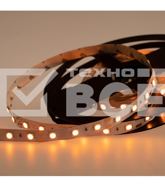 Лента LED открытая, 10 мм, IP23, SMD 5050, 60 LED/m, 12 V, цвет свечения желтый