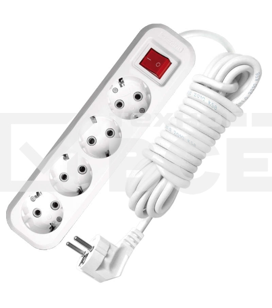 Удлинитель 4х5м с заземл. 16А IP20 S-304 с выкл. ПВС 3х1 UNIVersal 9631991