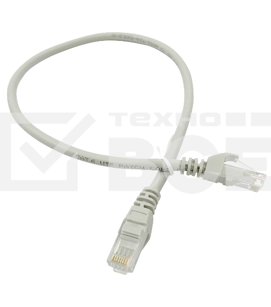 Патч-корд Buro Basic UTP 4 пары cat6 CCA molded 0.5м серый RJ-45 (m)-RJ-45 (m)