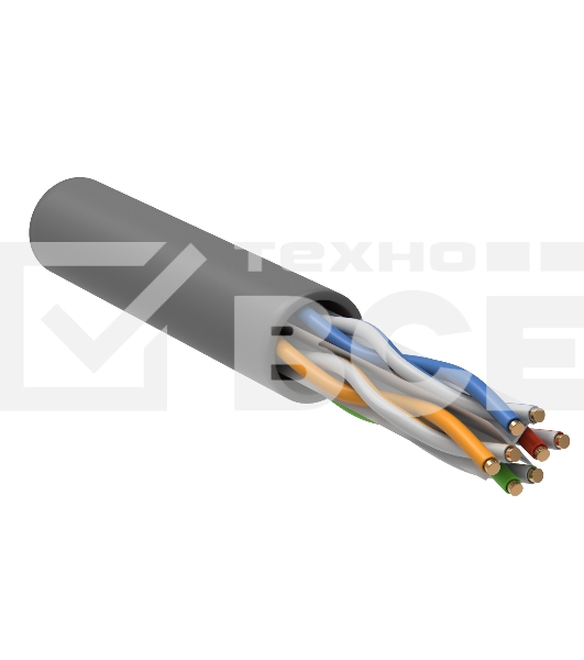 Кабель связи витая пара U/UTP, кат.6 4x2х23AWG solid, LSZH, 305м, серый Кабель связи витая пара U/UTP, кат.6 4x2х23AWG solid, LSZH, 305м, серый