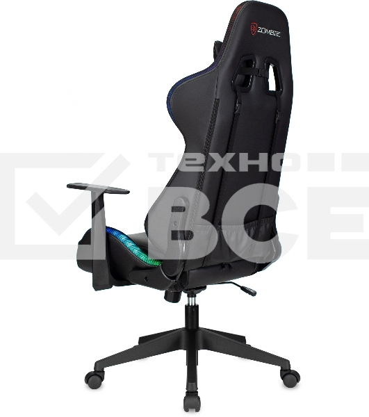 Кресло игровое Zombie GAME RGb черный эко.кожа/ткань крестов. пластик