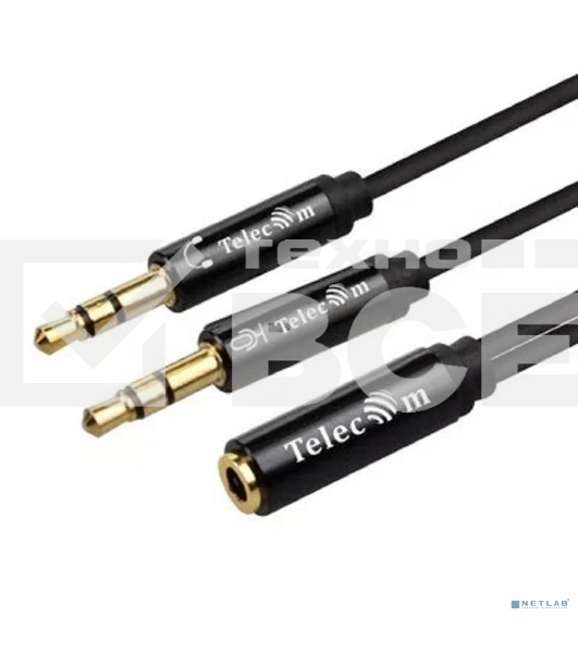 Кабель-адаптер  2*3.5ST(M)/3.5 ST(F), 0.2м, Telecom PRO <TAV205M-0.2M>