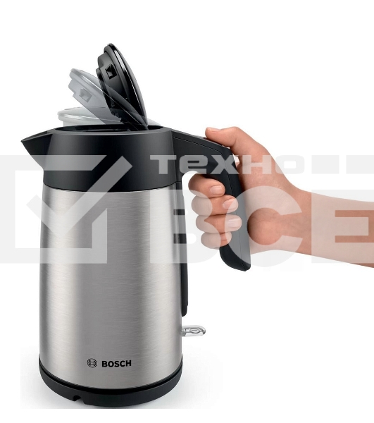 Чайник Bosch TWK7L460, 1,7л, 2400 Вт., нерж.сталь, шкала уровня воды
