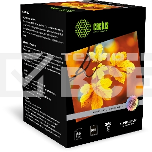 Фотобумага Cactus Prof CS-HGA6260500 A6/260г/м2/500л./белый глянцевое для струйной печати
