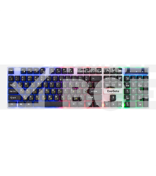 Комплект ExeGate Professional Standard Combo MK140 с подсветкой (клавиатура влагозащищенная 104кл. +  мышь оптическая 1000dpi, 3 кнопки и колесо прокрутки, длина кабелей 1,5м; USB, серый, Color Box)