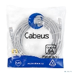 Шнур комм. Cabeus, кат. 6A, экр., S/FTP, RJ45/RJ45, LSZH, AWG26 10м, серый, фото2