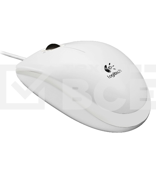 Мышь проводная Logitech B100 белый, 1000 dpi, USB, кнопки - 3