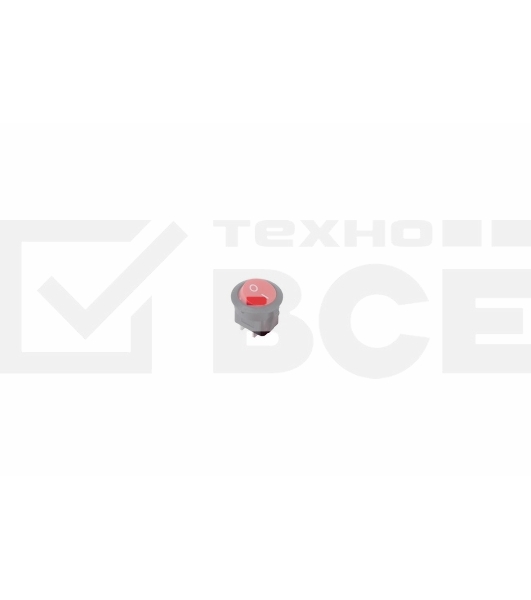 Выключатель клавишный круглый 250V 6А (2с) ON-OFF красный  Rexant