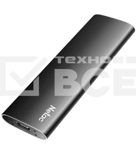Накопитель SSD External Netac 2.0Tb Z SLIM <NT01ZSLIM-002T-32BK> (USB3.2, up to 520/480MBs, 100х29.5х9mm, Black)