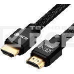 Кабель Greenconnect 1.0m HDMI версия 2.0, HDR 4:2:2, Ultra HD, 4K 60 fps 60Hz/5K*30Hz, 3D, AUDIO, 18.0 Гбит/с, 28/28 AWG, OD7.8mm, тройной экран, черный нейлон, AL корпус черный, GCR-51307, фото2