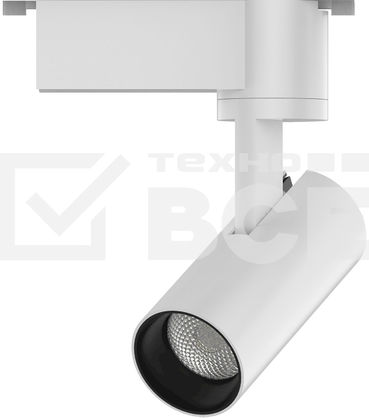 Светильник трековый цилиндр 6W 600lm 4000K 180-220V IP20 45*155мм белый линза 36º LED