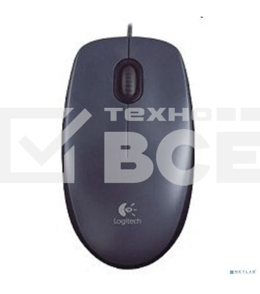 Мышь проводная Logitech M90 черный/серый, 1000 dpi, USB, кнопки - 3