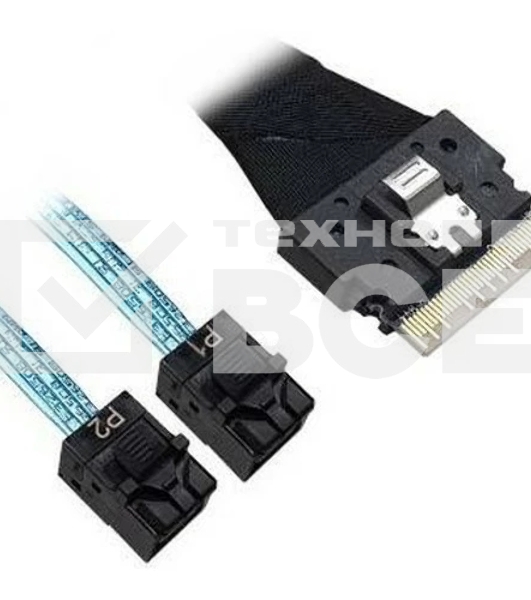 Кабель Broadcom 05-60003-00 Slimline SASx8 (SFF8654) -to- 2 SAS HD x4 (SFF8643)+ SFF9402, 1M