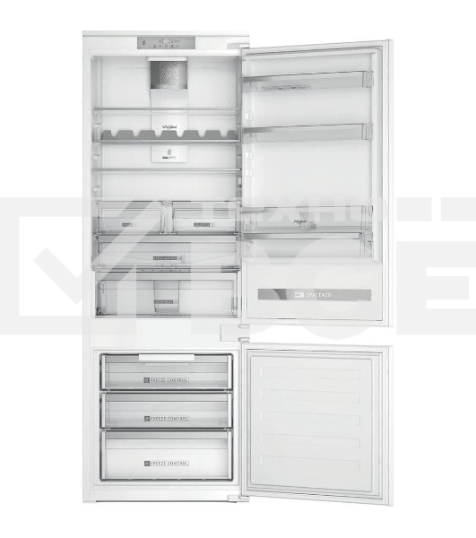 Встраиваемый холодильник Whirlpool SP40812EU2 70 см, 193.5х54.3х69 см, 299/101 л, зона свежести, сенсорное управление, технология 6 SMYSL FreshControl, перенавешиваемые дверцы, скользящие направляющие, Италия