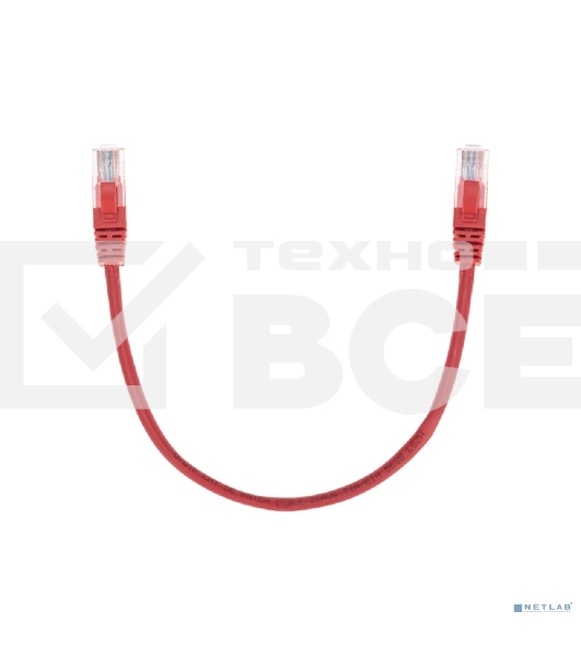 Патч-корд U/UTP, CAT 5e, RJ45-RJ45, 26AWG, ZH нг(А)-HF, красный, 0,3м Rexant