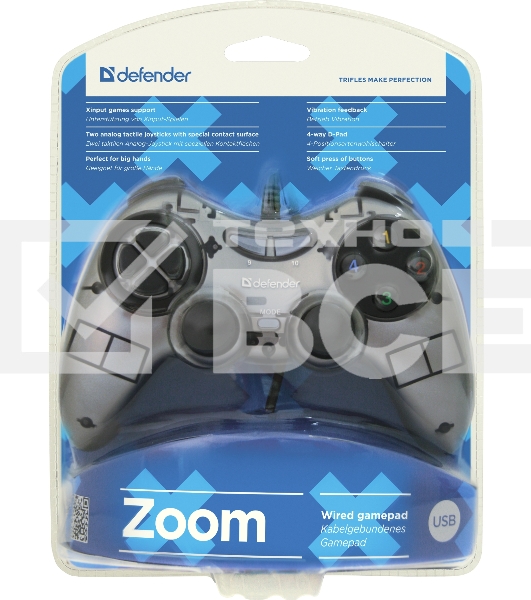 Геймпад Defender Zoom USB Xinput, 10 кнопок, 2 стика