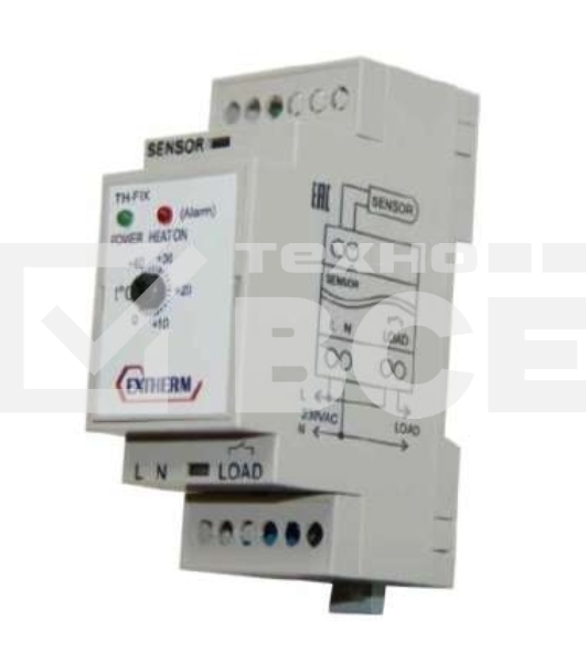 Термостат мех. для площадок; грунта; пола 16А на DIN-рейку Extherm Th-fix