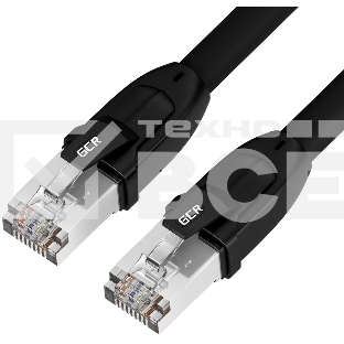Патч-корд GCR PROF кат.8 ethernet 30.0m F/FTP, RJ45, CU, 26 AWG, литой, прямой, черный, экранированные коннекторы, GCR-52354
