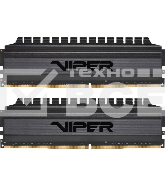 Оперативная память Patriot Viper 4 Blackout, DDR4, 16GB (2x8 GB), 3600 MHz, CL18, радиатор, чёрный