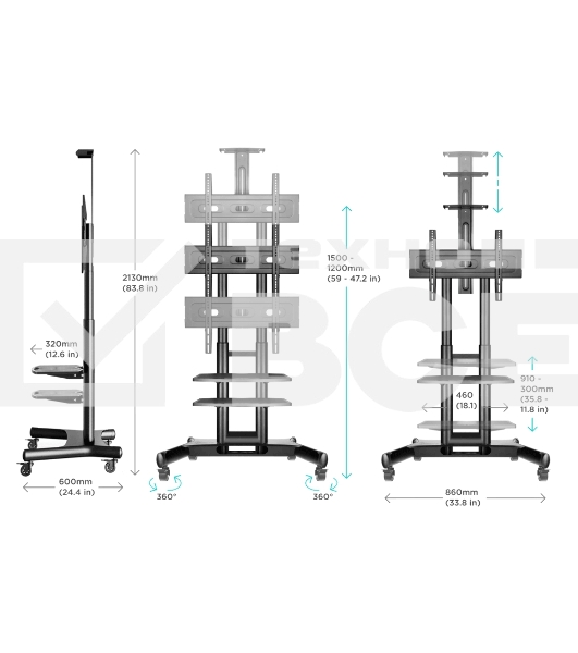 Стойка для телевизора с кронштейном ONKRON TS1552 40