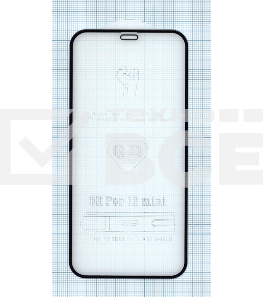 Защитное стекло 5D для Apple iPhone 12 mini черный