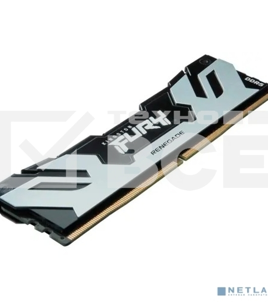Оперативная память Kingston Fury Renegade, DDR5, 16GB (1x16GB), 6400MHz, CL32, с радиатором, серебристый/черный
