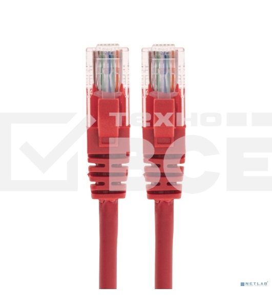 Патч-корд U/UTP, CAT 5e, RJ45-RJ45, 26AWG, ZH нг(А)-HF, красный, 0,3м Rexant