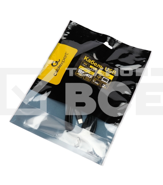 Кабель USB2.0 Cablexpert СС-USB2.0-240W-2M Type-C/Type-C, 5А, 240Вт, PD3.1/QC4.0, медь, 2м, черный, пакет