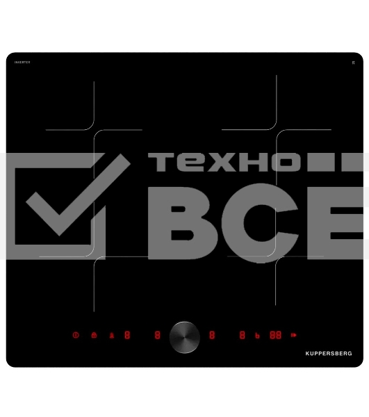 Индукционная варочная панель Kuppersberg ICI 608 High-Tech, индукция, 9 уровней мощности, inverter, таймер, пауза, Booster, автоматическое отключение, сенсорное управление/Magnet Pad, 3 авто программы, индикация остаточного тепла, черный