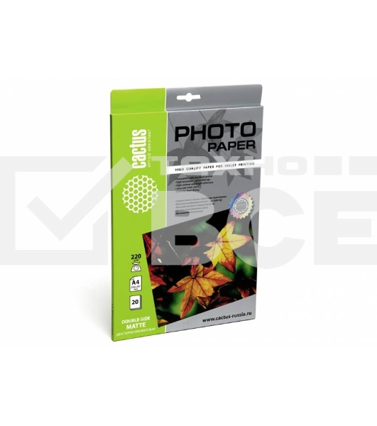 Бумага Cactus CS-MA422020DS A4/220г/м2/20л. матовая для струйной печати