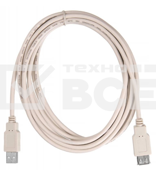 Кабель-удлинитель USB2.0 Buro USB2.0-AM/AF-3 A(m)/A(f) (3м)