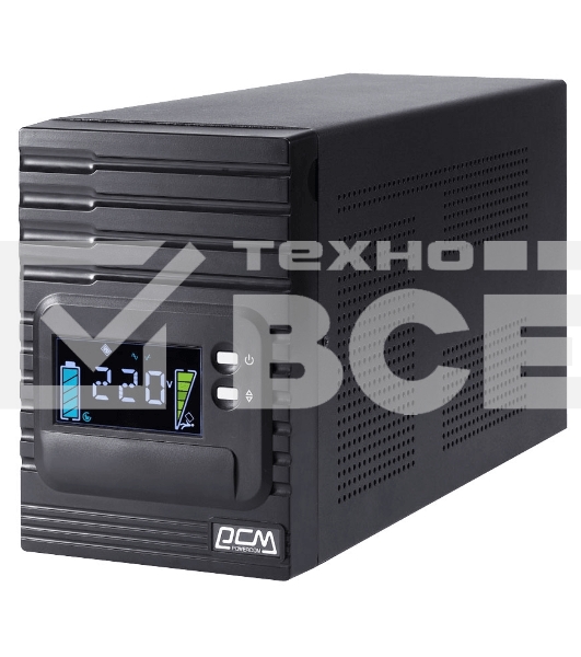 Источник бесперебойного питания Powercom Smart King Pro+ SPT-1000-II LCD 800Вт 1000ВА черный
