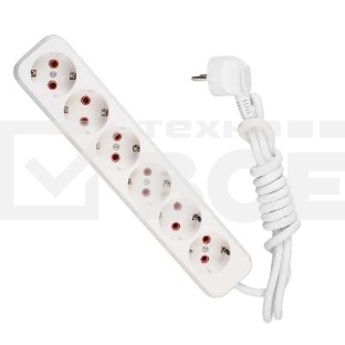Удлинитель 6х2м с заземл. 16А IP20 Lezard 720-0602-601