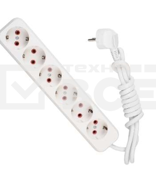 Удлинитель 6х2м с заземл. 16А IP20 Lezard 720-0602-601