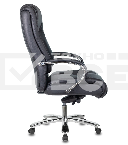 Кресло руководителя Бюрократ T-9925SL/BLACK черный, кожа, крестовина хром