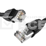 Патч-корд GCR PROF кат.8 ethernet 30.0m F/FTP, RJ45, CU, 26 AWG, литой, прямой, черный, экранированные коннекторы, GCR-52354, фото2