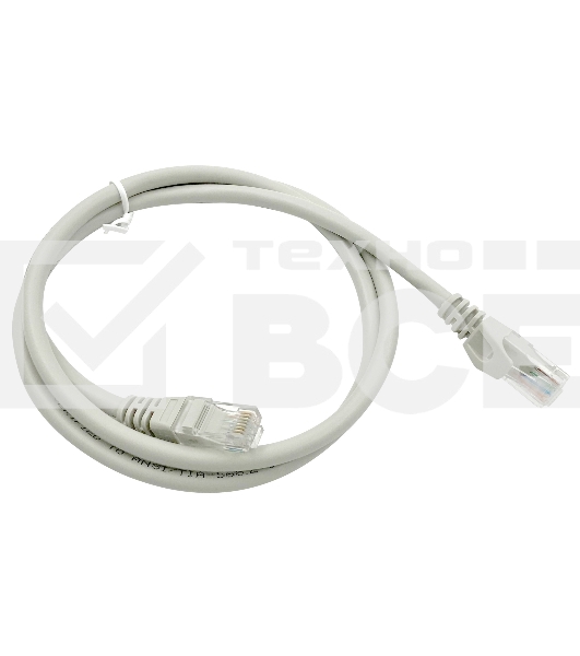 Патч-корд Buro UTP 4 пары cat6 CCA molded 1м серый RJ-45 (m)-RJ-45 (m)