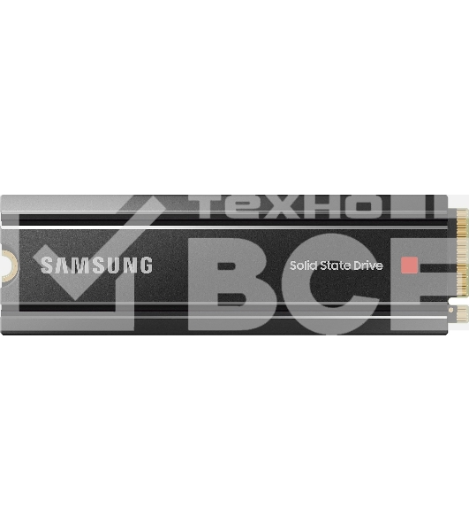 Накопитель SSD Samsung 980 PRO MZ-V8P2T0CW, 2Tb, PCIe 4.0 x4, M.2 2280, NVMe, R/W 7000/5100, с радиатором