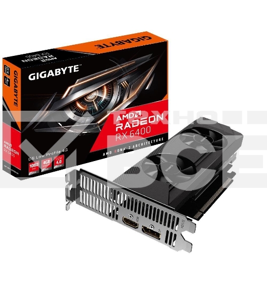 Видеокарта Gigabyte PCI-E 4.0 GV-R64D6-4GL AMD Radeon RX 6400 4096Mb 64 GDDR6 2039/16000 HDMIx1 DPx1 HDCP Ret low profile