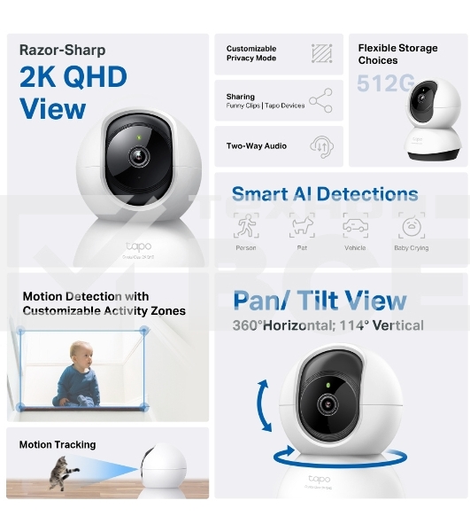 Умная домашняя поворотная камера TP-Link Tapo C220