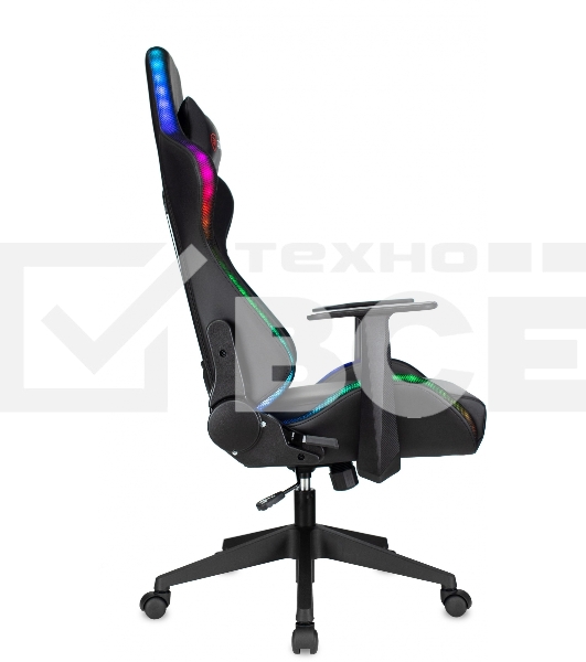 Кресло игровое Zombie GAME RGb черный эко.кожа/ткань крестов. пластик