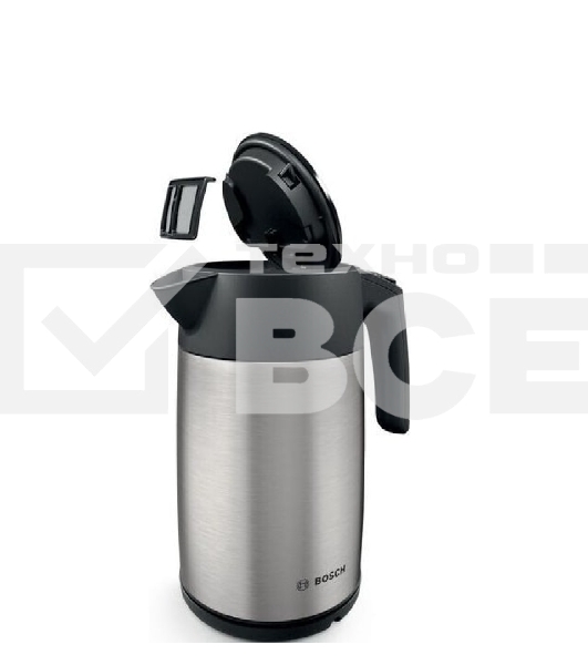 Чайник Bosch TWK7L460, 1,7л, 2400 Вт., нерж.сталь, шкала уровня воды