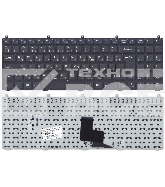 Клавиатура для ноутбука DNS W765S черная без рамки широкий Enter